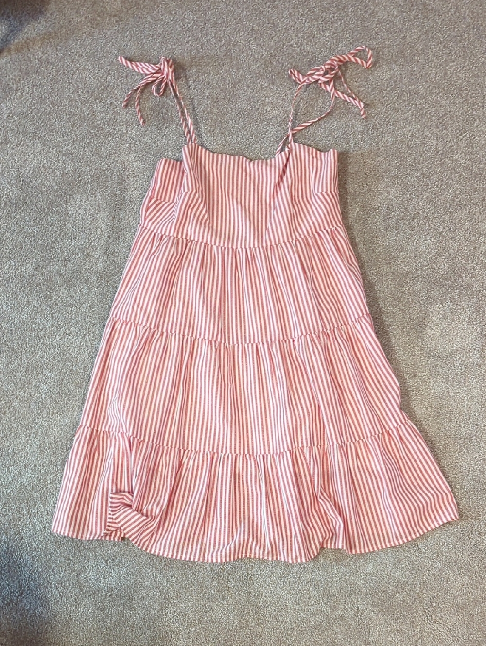 Pink Lily Womens Red & White Striped Tie-Shoulder Dress M
